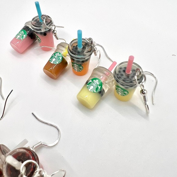 Starbucks Earrings - Boba Beads Earrings - Drink Earrings - Milk Tea Earrings - Picture 5 of 10